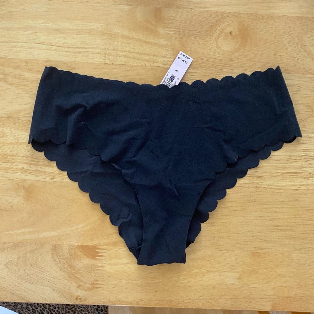 Black Scalloped Edge Bikini Bottom
